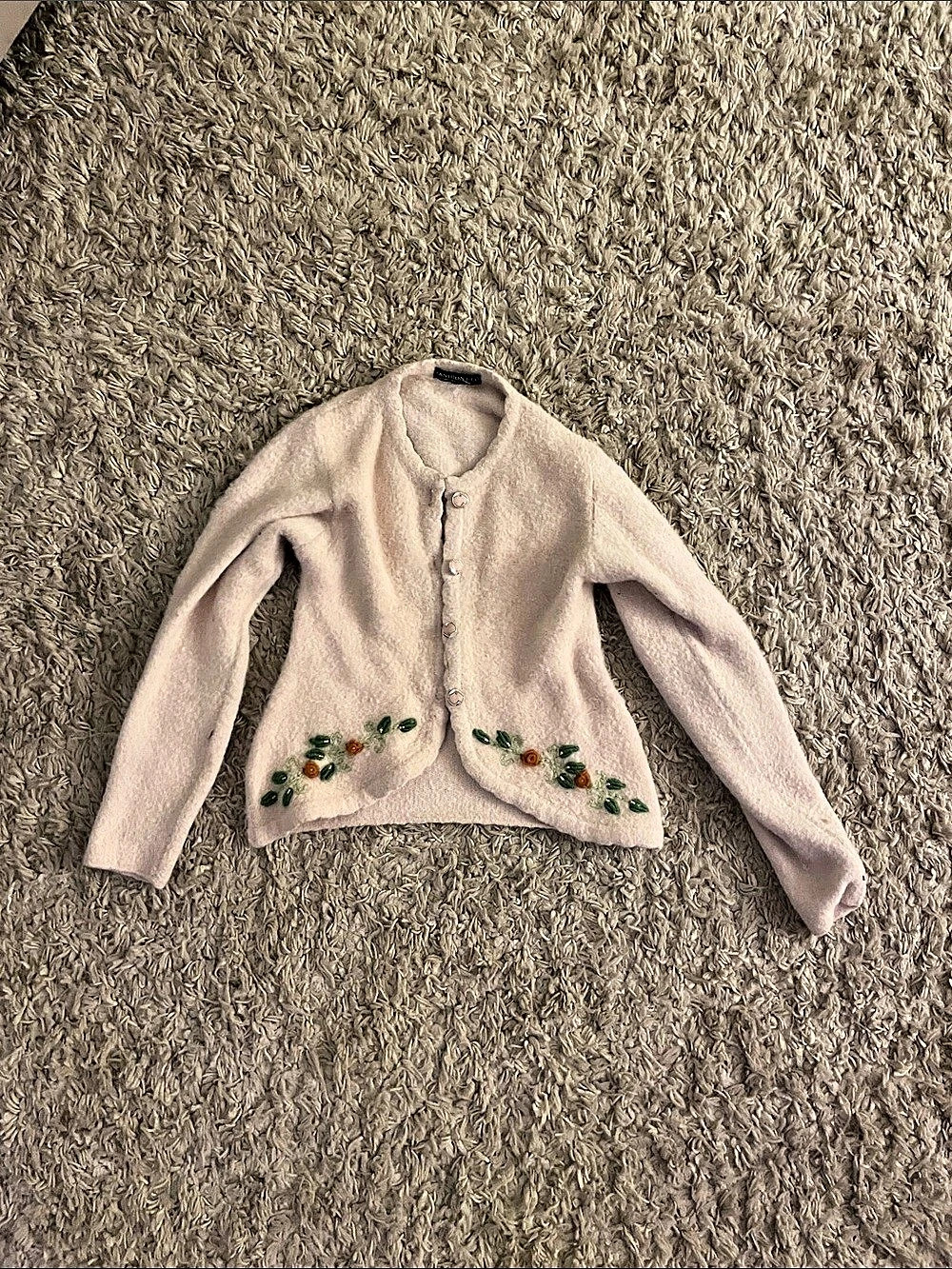 FashionFlo Embroidered Cardigan in Pink Like New